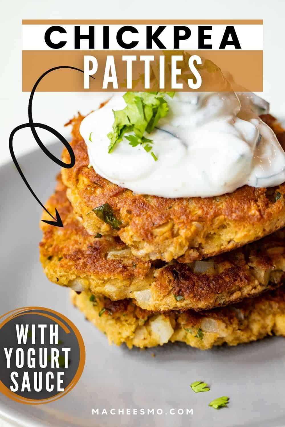 Easy, Crispy Chickpea Patties With Yogurt Sauce ~ Crunch Time Kitchen