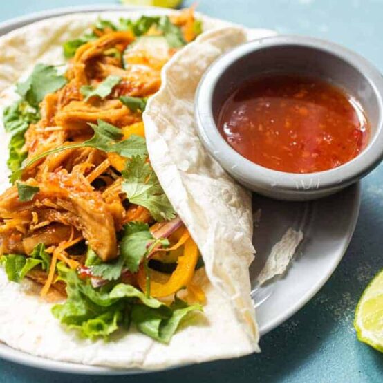 Sweet Chili Chicken Wraps with Lime ~ Crunch Time Kitchen