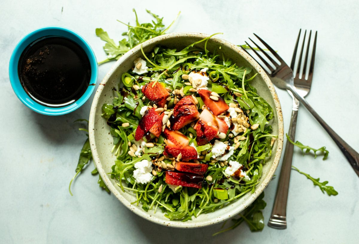 Strawberry Goat Cheese Salad With Balsamic Glaze ~ Crunch Time Kitchen