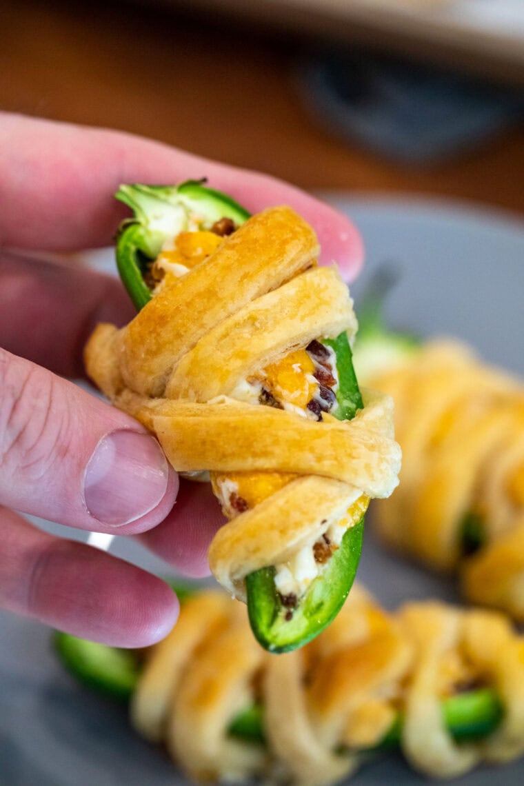 Mummy Jalapeno Popper Appetizer.