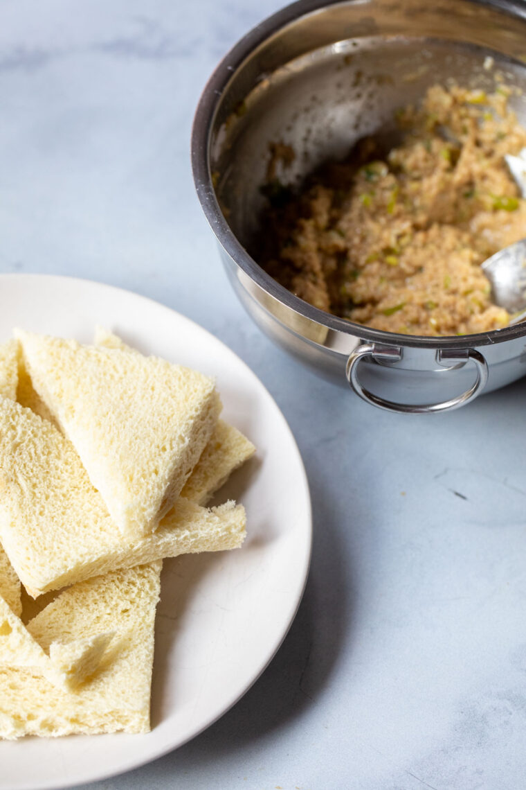 Bread for crab toasts.